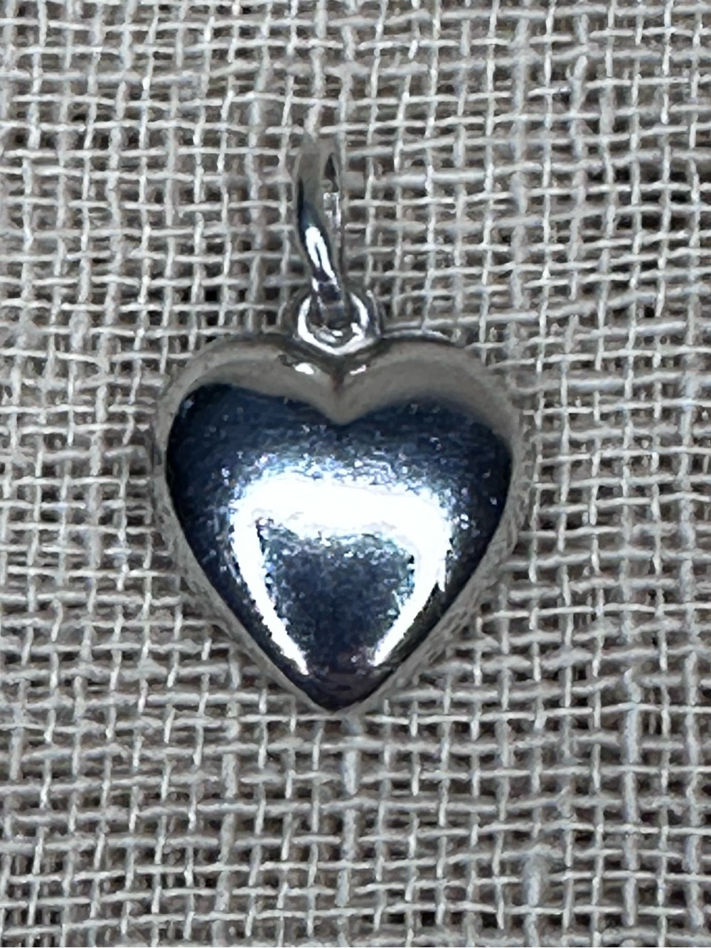 Vintage Sterling Silver Puffy Heart Pendant